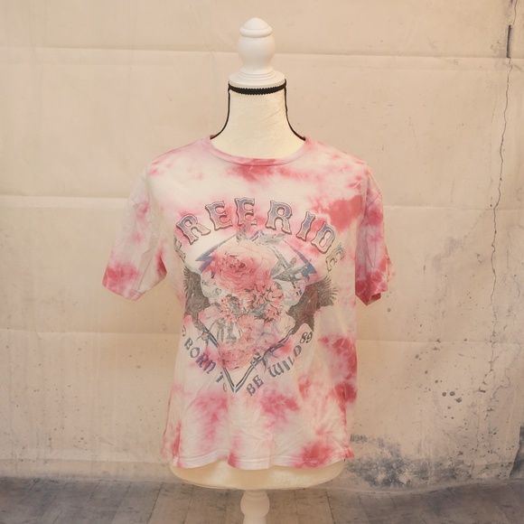 FOREVER 21 PINK TIE DYE SHORT SLEEVE SHIRT - Picture 2 of 3